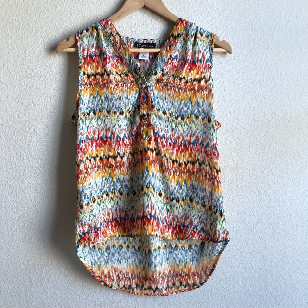 Grass Collection Colorful Blouse Small
